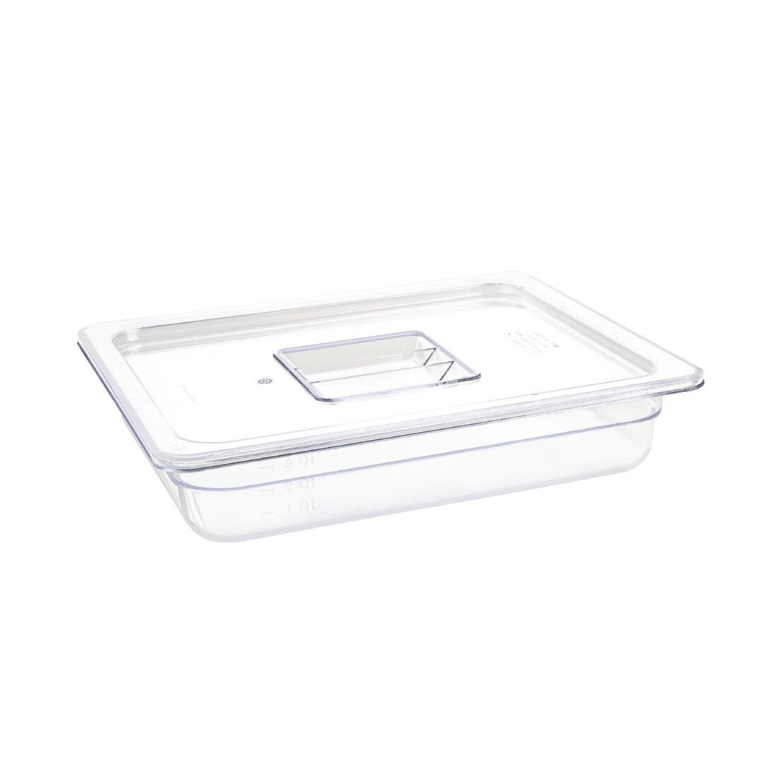 Vogue Polycarbonate 1/2 Gastronorm Container 65mm Clear