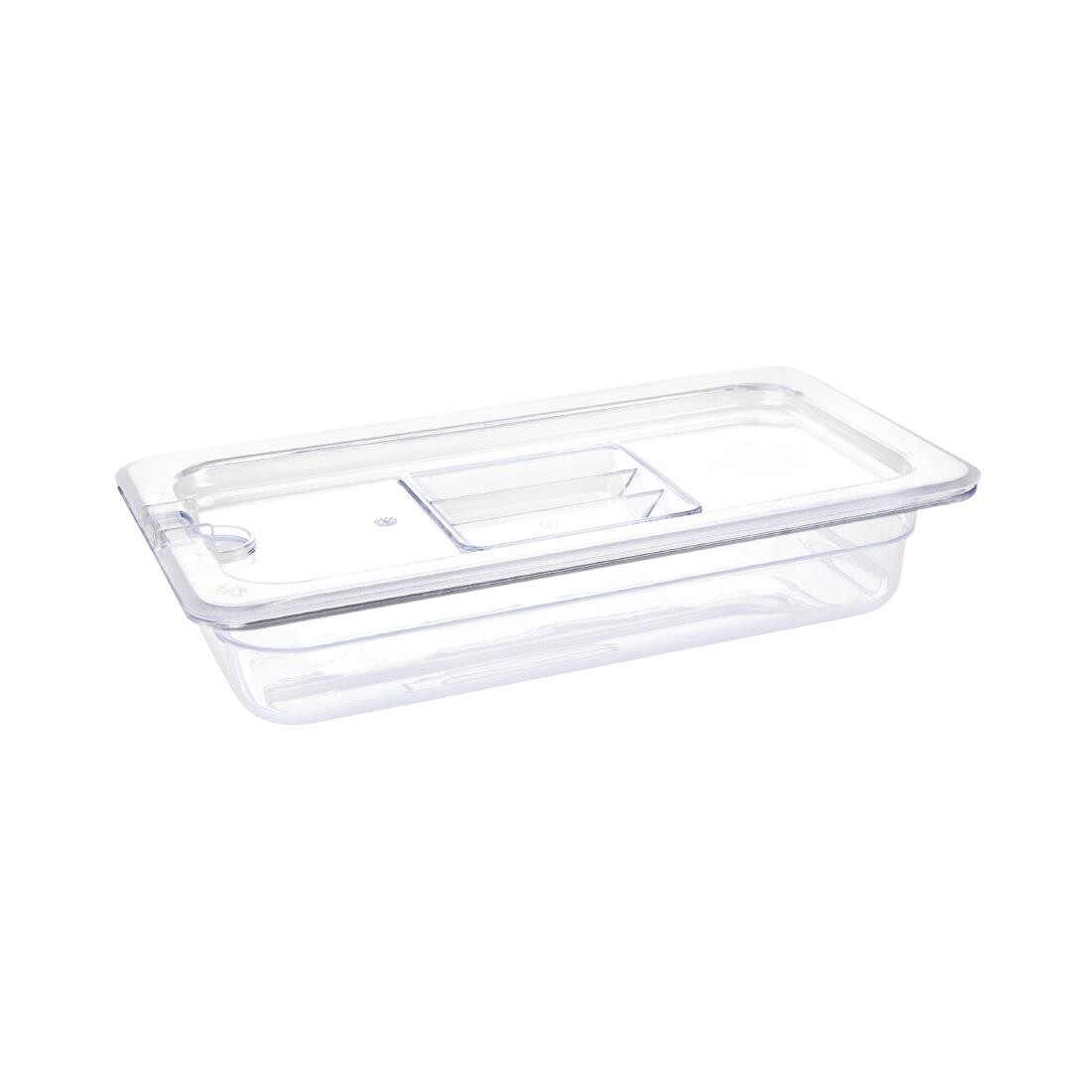 Vogue Polycarbonate 1/3 Gastronorm Container 65mm Clear
