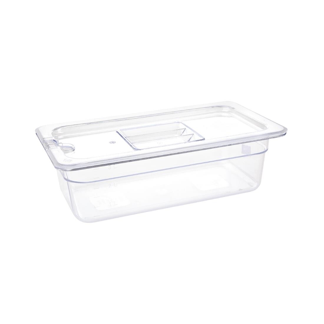 Vogue Polycarbonate 1/3 Gastronorm Container 100mm Clear