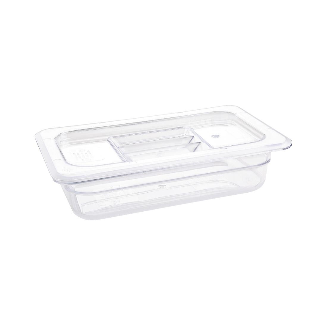 Vogue Polycarbonate 1/4 Gastronorm Container 65mm Clear