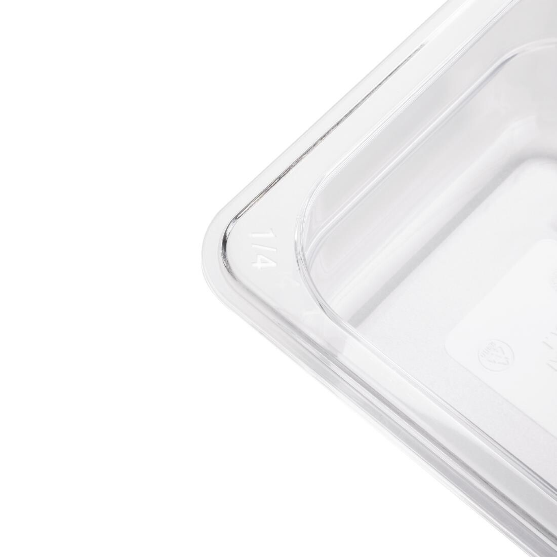 Vogue Polycarbonate 1/4 Gastronorm Container 65mm Clear