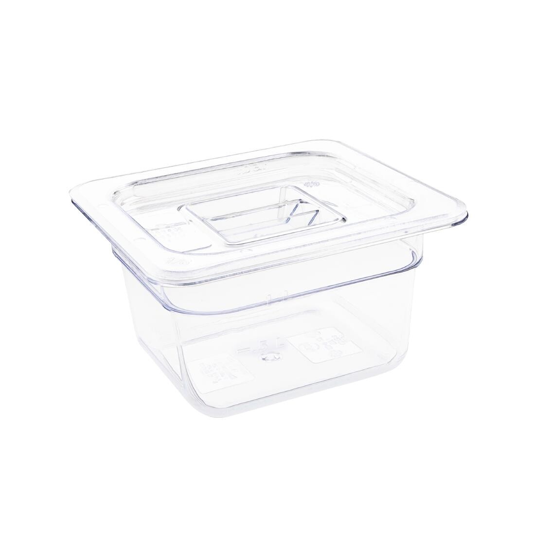Vogue Polycarbonate 1/6 Gastronorm Container 100mm Clear