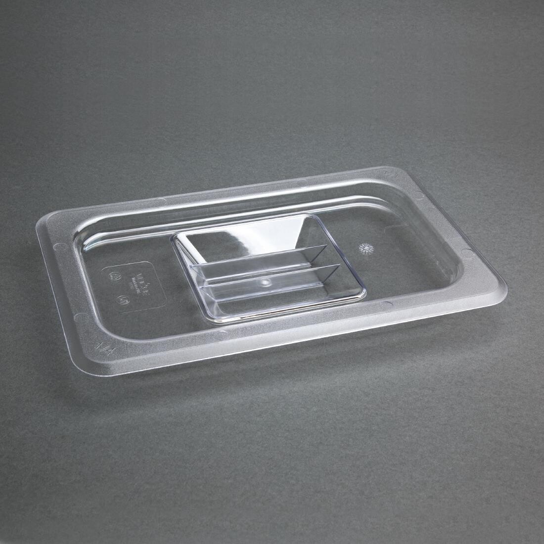 Vogue Polycarbonate 1/4 Gastronorm Lid Clear