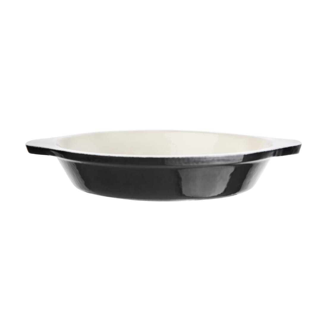 Vogue Black Cast Iron Round Gratin Dish 400ml