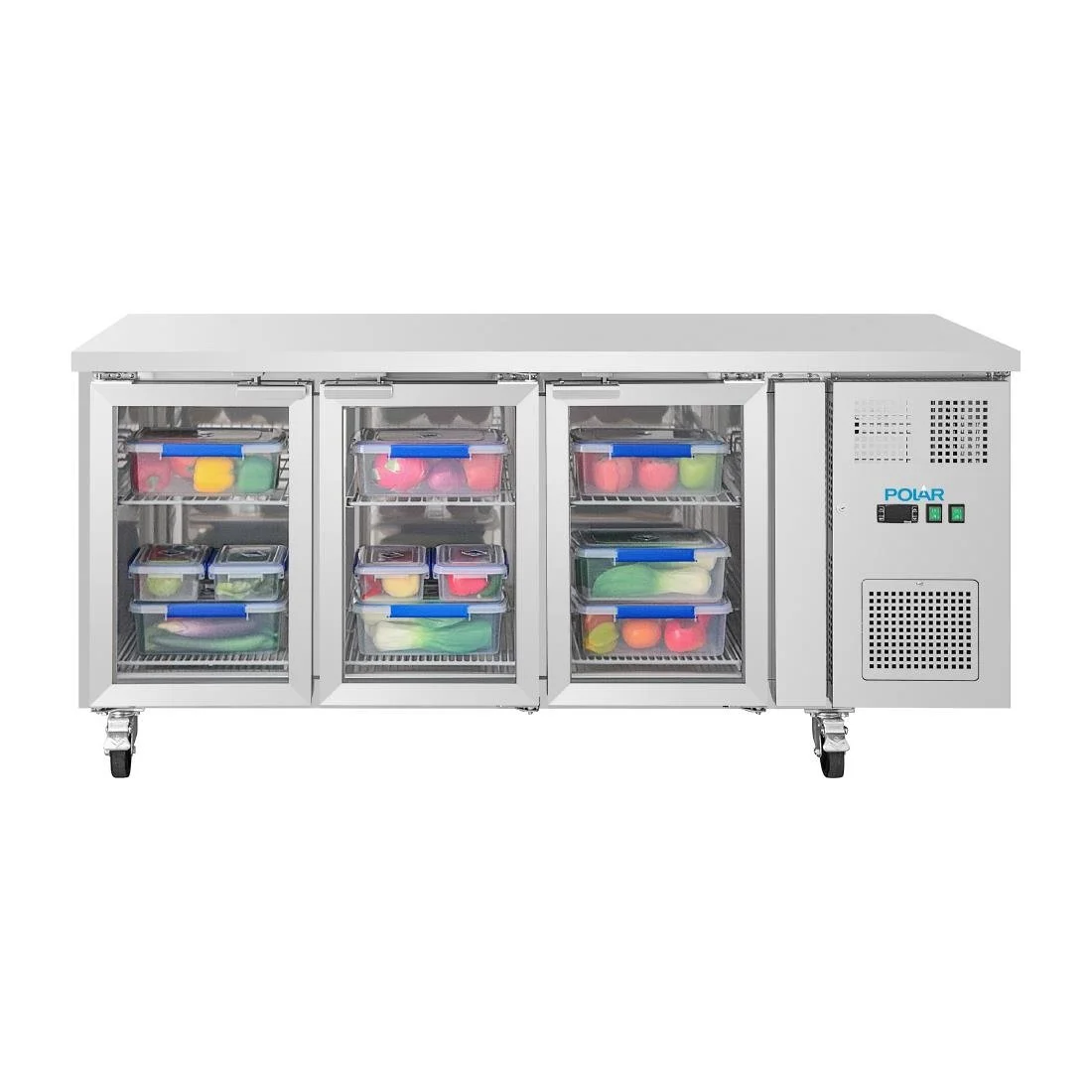 Polar U-Series 3 Door Counter Fridge With Glass Doors - Image 4