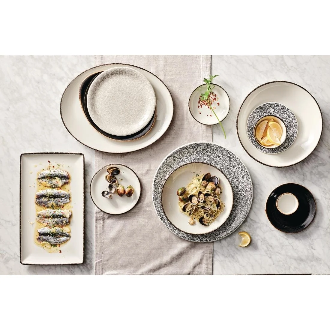 Steelite Ink Crackle Grey Coupe Plates 253mm (12 Pack) - Image 2