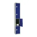 Elite Four Door Coin Return Locker Blue