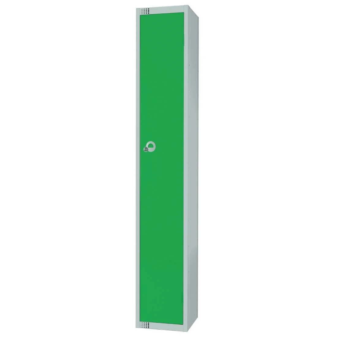 Elite Single Door Coin Return Locker with Sloping Top Green