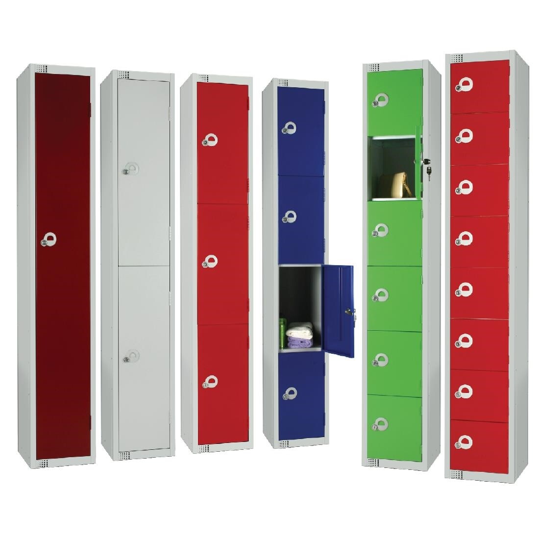 Elite Three Door Manual Combination Locker Locker Red