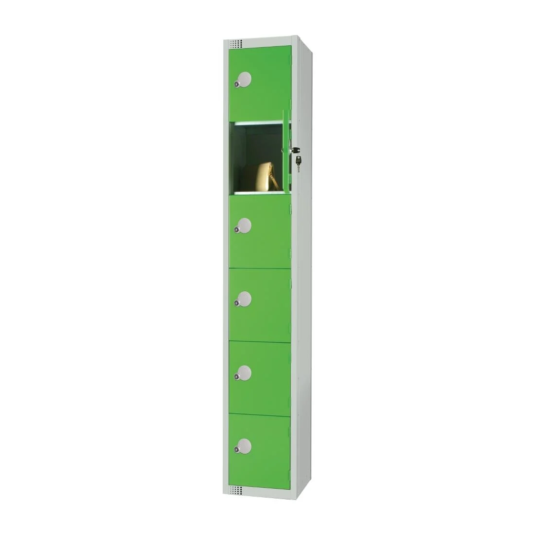 Elite Six Door Coin Return Locker Green