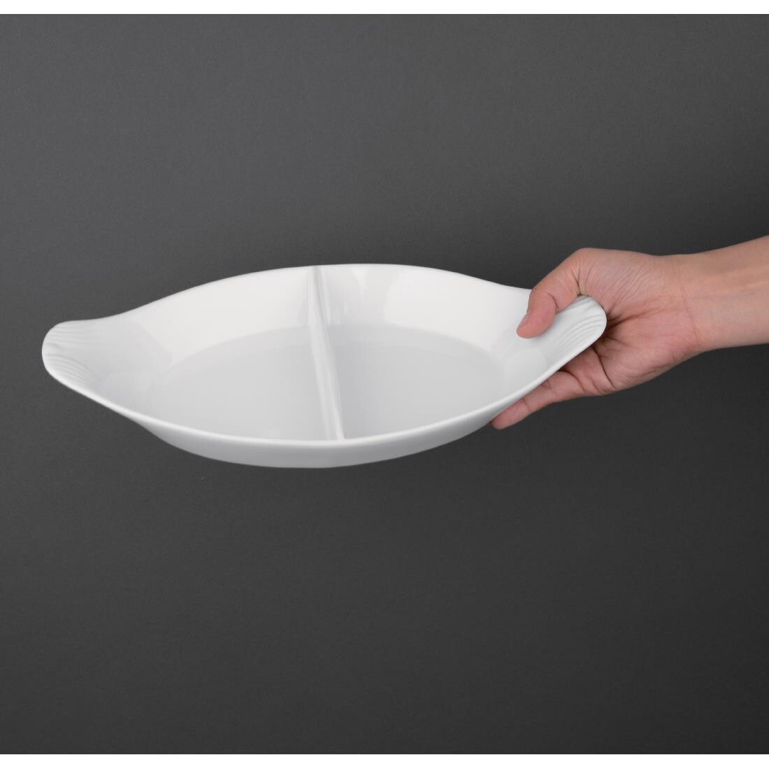 Olympia Divided Oval Eared Dishes 290x 160mm