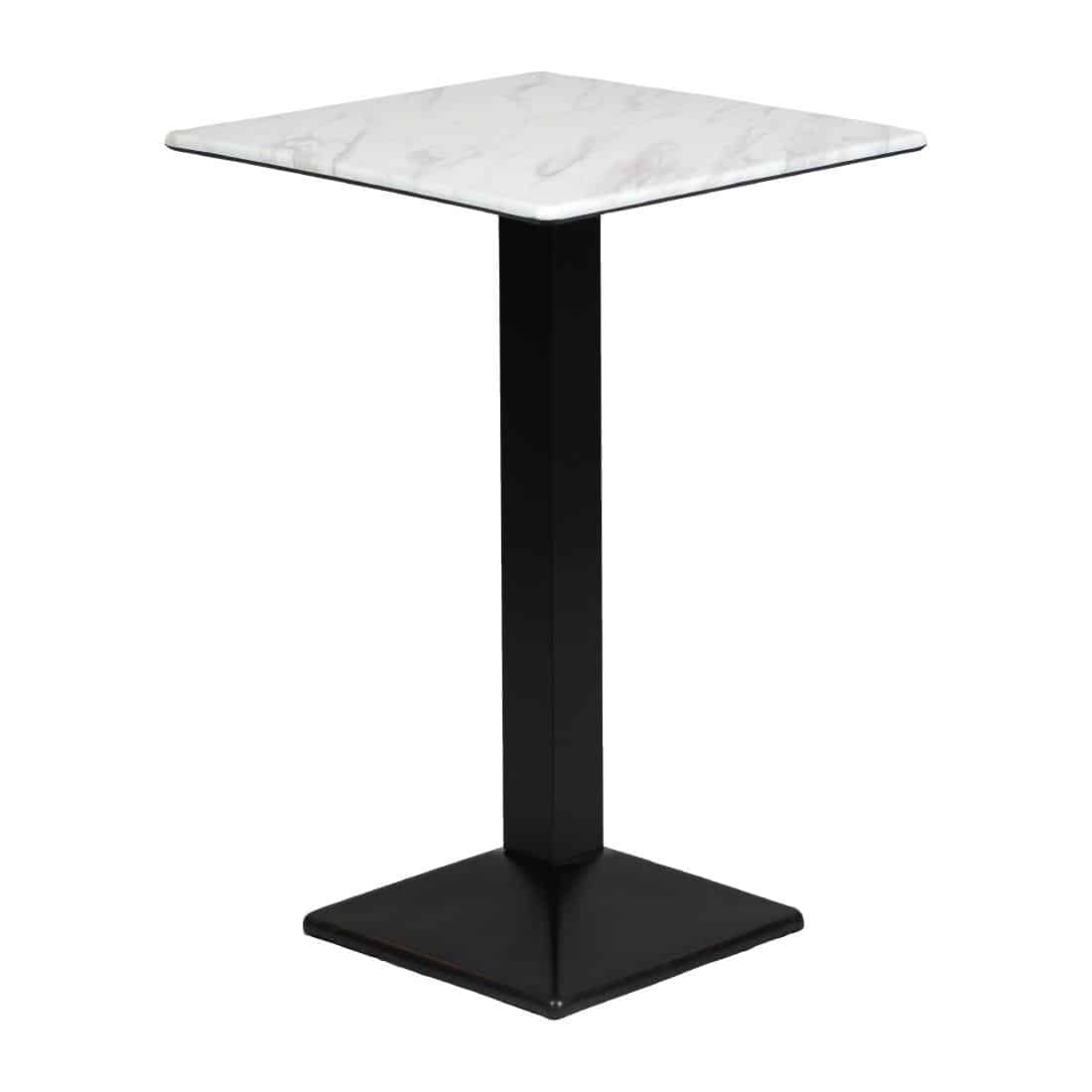 Turin Metal Base 700mm Square Poseur Table with Laminate Top in Marble - Image 2
