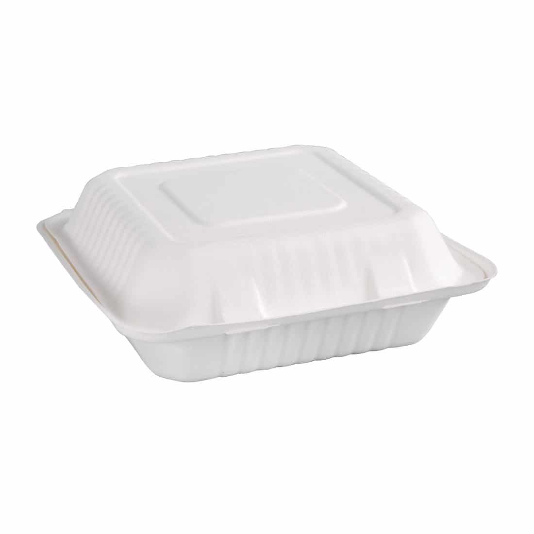 Fiesta Compostable Bagasse Hinged Food Containers 236mm (Pack of 200) - Image 2