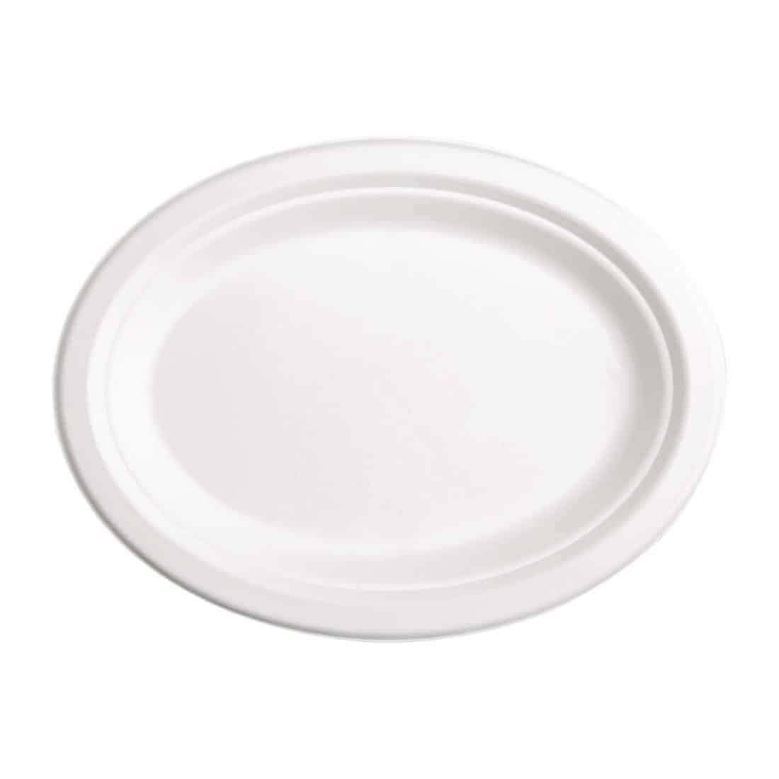 Fiesta Compostable Bagasse Oval Plates 198mm (Pack of 50) - Image 2