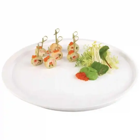 White Round 15" Melamine Tray