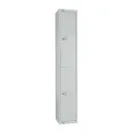 Elite Double Door Coin Return Locker with Sloping Top Grey
