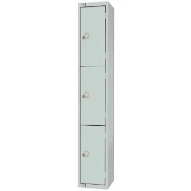 Elite Three Door Electronic Combination Locker with Sloping Top Grey