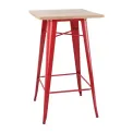 Bolero Bistro Bar Table with Wooden Top Red (Single) - Image 1