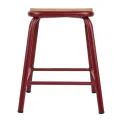 Bolero Cantina Low Stools with Wooden Seat Pad Wine Red (Pack of 4) - Image 2