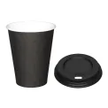 Special Offer Fiesta Recyclable Black 225ml Hot Cups and Black Lids (Pack of 1000) - Image 1