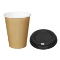 Special Offer Fiesta Recyclable Brown 340ml Hot Cups and Black Lids (Pack of 1000) - Image 1