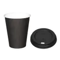 Special Offer Fiesta Recyclable Black Hot Cups and Lids 340ml (Pack of 1000) - Image 1