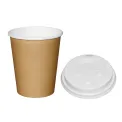 Special Offer Fiesta Recyclable Brown 225ml Hot Cups and White Lids (Pack of 1000) - Image 1