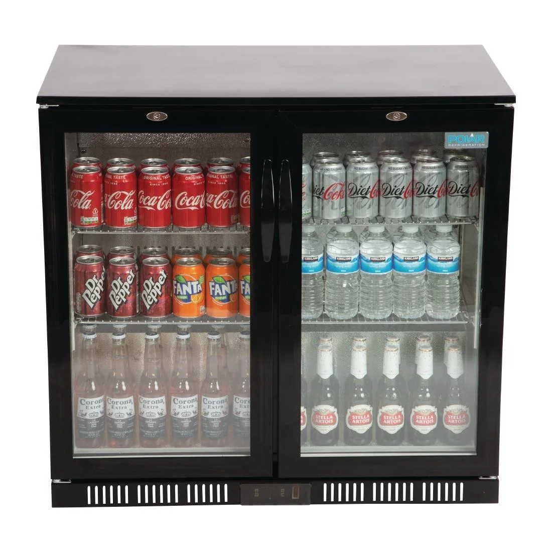 Polar Back Bar Cooler with Hinged Doors in Black 198Ltr - Image 4
