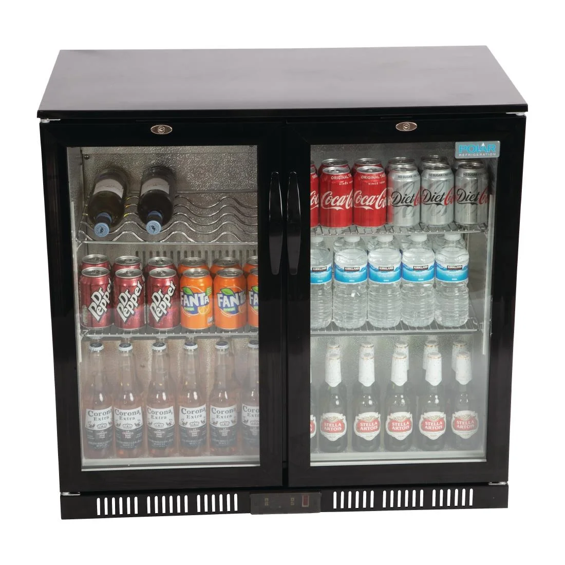 Polar Back Bar Cooler with Hinged Doors in Black 198Ltr - Image 5