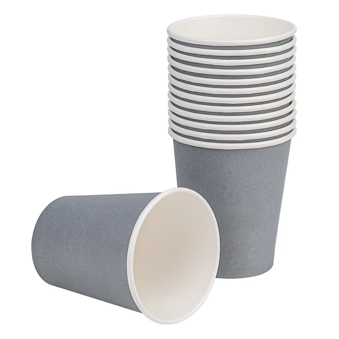 Fiesta Recyclable Coffee Cups Single Wall Charcoal 225ml / 8oz (Pack of 1000) - Image 2