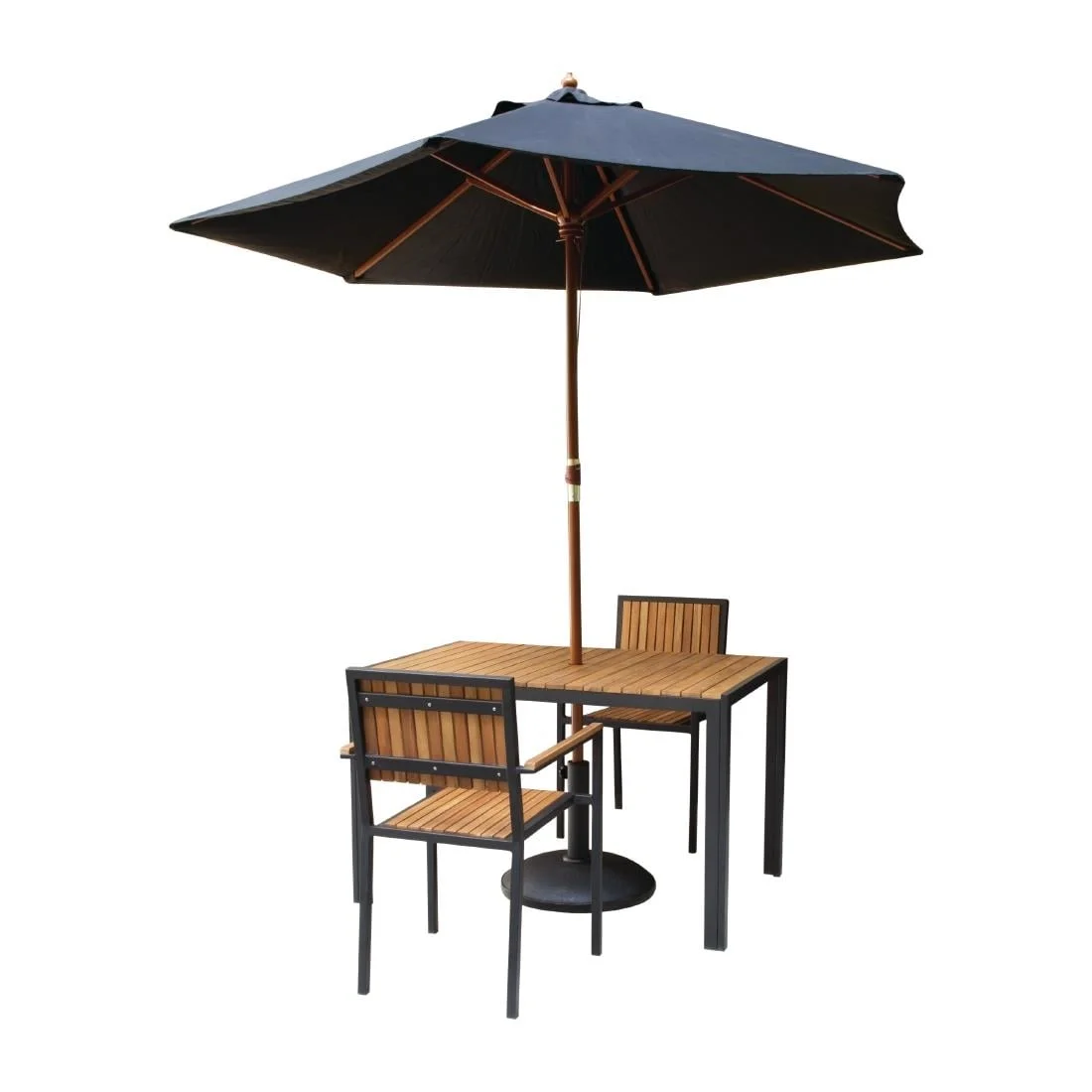 Bolero Acacia Wood and Steel Rectangular Table 1200mm - Image 4