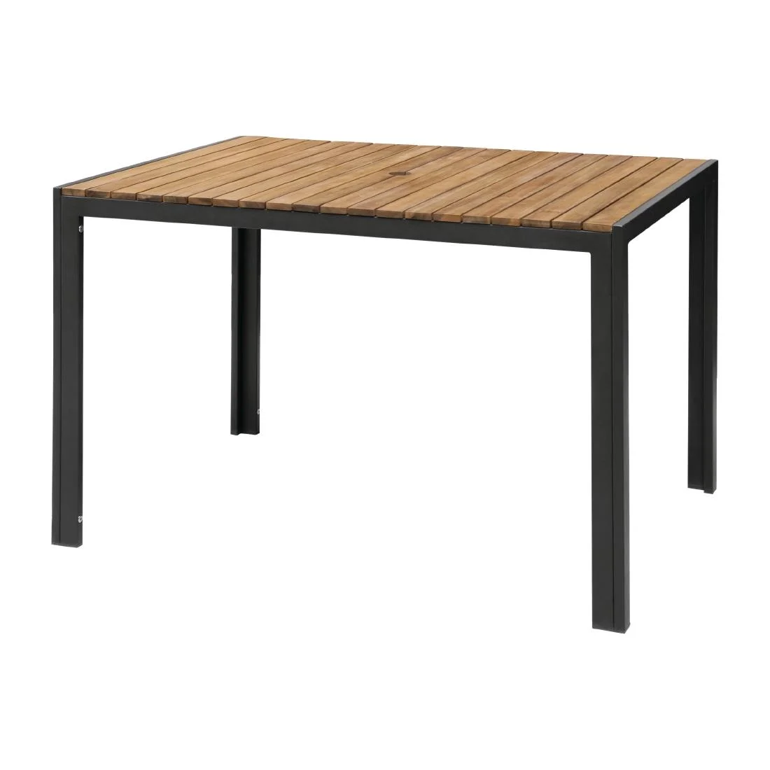 Bolero Acacia Wood and Steel Rectangular Table 1200mm - Image 6
