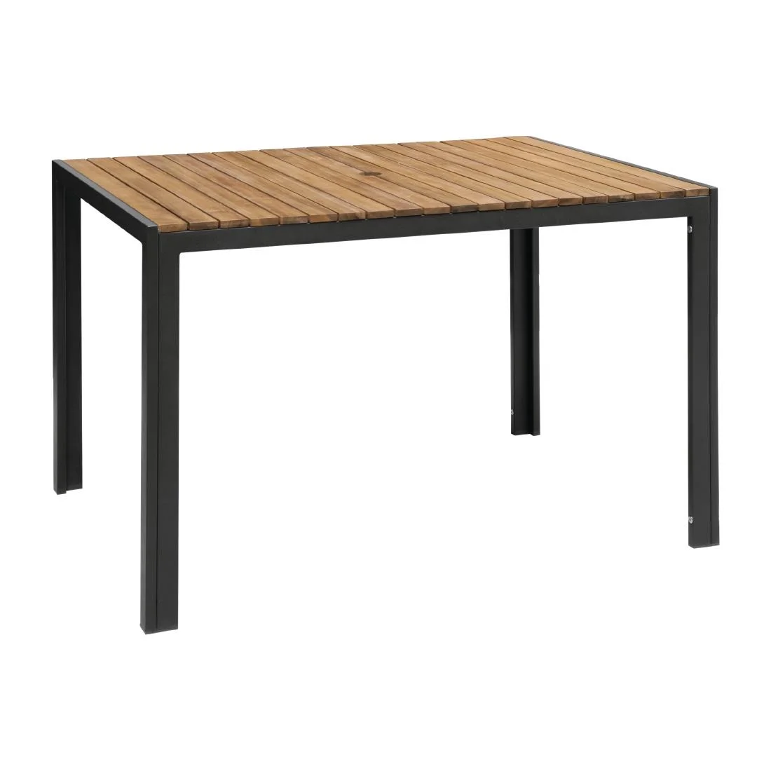 Bolero Acacia Wood and Steel Rectangular Table 1200mm - Image 1