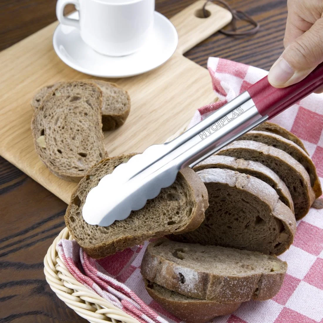 Vogue Colour Coded Red Serving Tongs 11" - Image 4