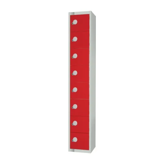 Elite Eight Door Padlock Locker Red