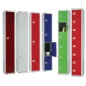 Elite Eight Door Coin Return Locker with Sloping Top Red - Image 2
