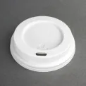 Fiesta Recyclable Coffee Cup Lids White 225ml / 8oz (Pack of 50) - Image 1
