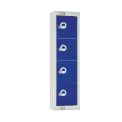 Elite Personal Effects Locker 4 Door Blue Camlock - Image 1