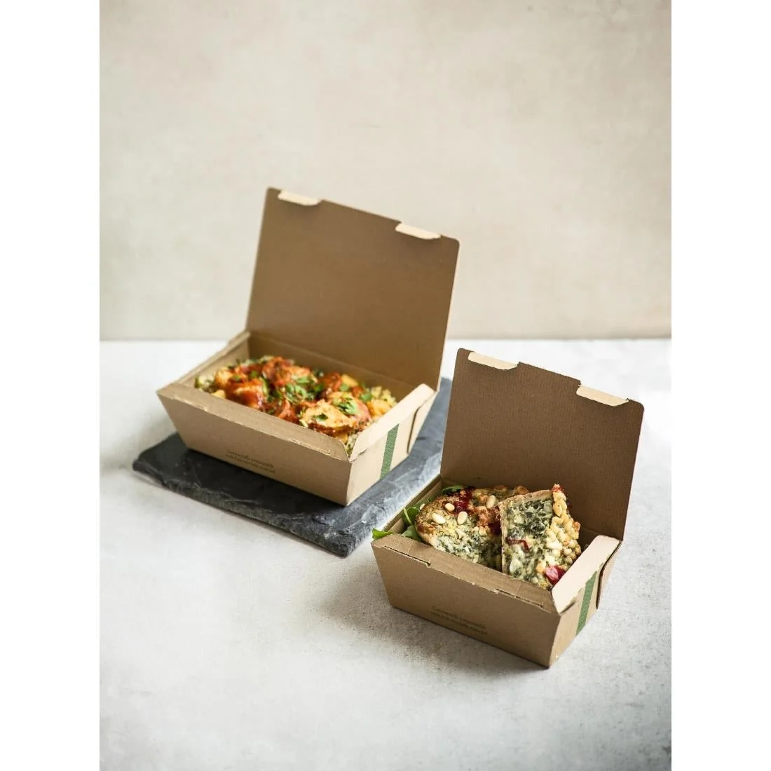 Vegware Compostable Microflute Takeaway Box 8x5" (Pack 250) - Image 2