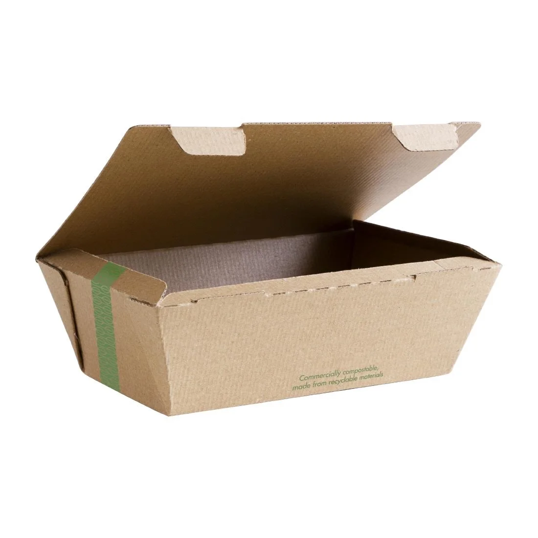 Vegware Compostable Microflute Takeaway Box 8x5" (Pack 250) - Image 1