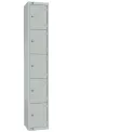 Elite Five Door Camlock Locker with Sloping Top Grey - Image 1