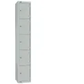 Elite Five Door Padlock Locker with Sloping Top Grey - Image 1