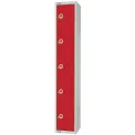 Elite Five Door Coin Return Locker Red - Image 1