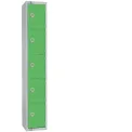 Elite Five Door Camlock Locker with Sloping Top Green - Image 1