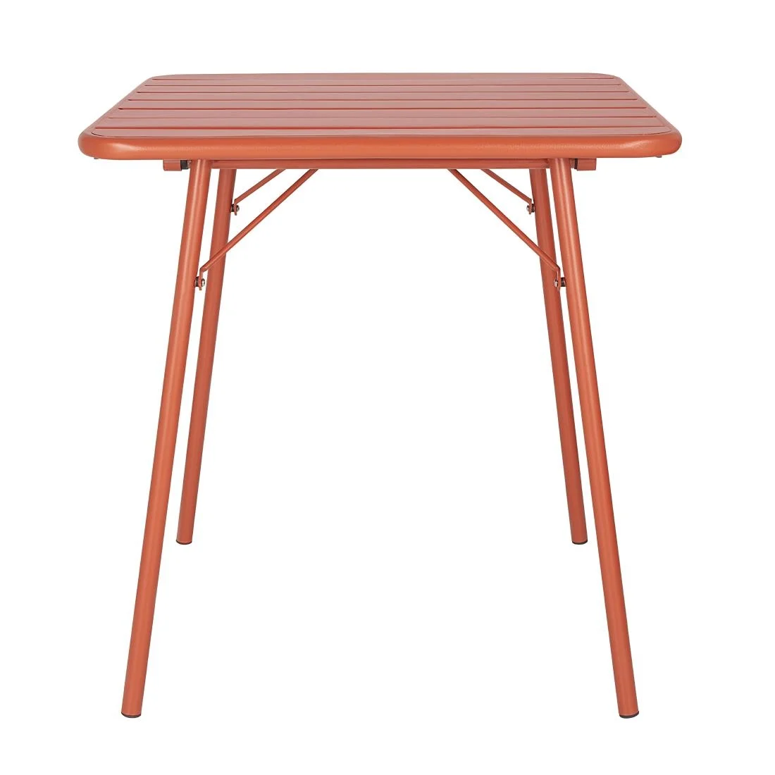 Bolero Terracotta Square Slatted Steel Table - 700mm - Image 5