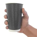 Fiesta Recyclable Ripple Wall Takeaway Coffee Cups Black 455ml / 16oz (Pack of 500) - Image 5