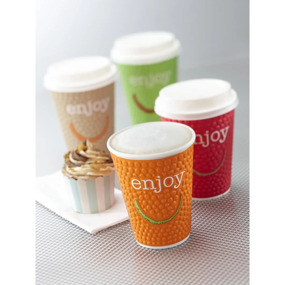 Huhtamaki Enjoy Double Wall Disposable Hot Cups 225ml / 8oz (Pack of 875) - Image 6