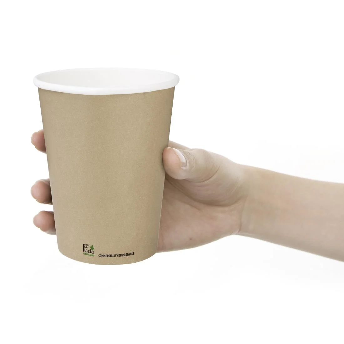 Fiesta Compostable Coffee Cups Single Wall 12oz (Pack of 50) - Image 3