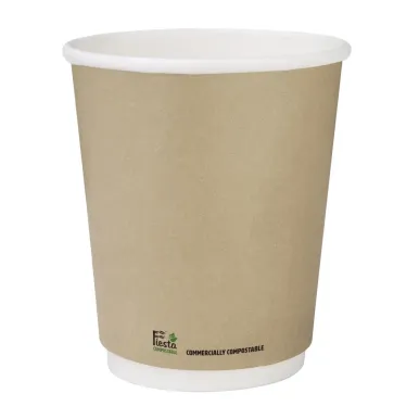 Fiesta Compostable Coffee Cups Double Wall 227ml / 8oz (Pack of 25)