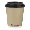 Fiesta Compostable Coffee Cups Double Wall 227ml / 8oz (Pack of 25) - Image 2